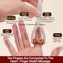 Natural Wooden Finger Massage Roller - Portable Soothing Hand And Knuckle Massager - Multicolor - View 8
