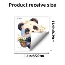 1pc Kids Bathroom Sticker Set - Happy Panda & Sunflower Toilet Seat Stickers, Removable Decor, Fun Potty Training Bathroom Refresh Vinyl Stickers - Cute Panda & Sunflower, Self-Adhesive Set, Suitable For Toilet Lid And Walls, Unique Home Gift Idea - Mischievous Panda Bathroom Stickers, Adorable Sunflower Toilet Seat Cover, Suitable For Pet Lovers And Fun Families - Multicolor - View 8