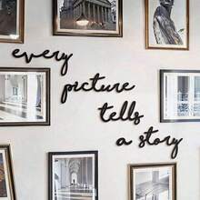 5pcs Set, Each Piece Tells A Story, Metal Wall Decor, Black Modern Farmhouse Style Elegant Metal Wall Plaques, Suitable For Hanging Wall Art Decoration In Any Room - Black - View 6