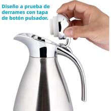 Luvan Cafetera Térmica 2 L Jarra Térmica para Café de Acero Inoxidable Tetera y Termo para Agua Caliente con Cepillo Doble Pared de Vacío Mantiene Caliente/Conserva Frío hasta 12 Horas - Plata - Ver 7