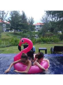 1pc Flamingo Swim Ring With Canopy, Inflatable Upright Swim Ring, Flamingo Detachable Upright Swim Ring For Pool (Suitable For Deep Water), Pool Inflatable, Beach Essentials, Pool Float - Multicolor - View 5