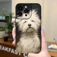 2026 nueva funda de teléfono esmerilada, funda de teléfono con impresión de perro y texto para  17 15 Pro Max,  17 14 Pro,  17 13,  17 12, protector de teléfono  Galaxy S23 S22 S21, regalo de funda de teléfono para pareja, regalo de San Valentín o cumpleaños para novio o novia - Blanco antiguo - Ver 5