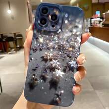 2026 nueva funda de teléfono esmerilada, funda de teléfono con estampado de estrellas brillantes para  17 14 Pro Max,  17 13 Pro,  17 12,  17 11, protector de teléfono  Galaxy S23 S22 S21 S20, regalo de funda de teléfono para pareja, regalo de vacaciones para novio y novia - Blanco antiguo - Ver 4