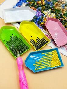 6个装钻石画收纳托盘，水钻托盘，适用于整理珠子和水钻，可用于5D钻石画创作 - 彩色 - 查看 3