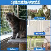 Red de balcón para Mascotas,Red de  para Gatos,Red Antipájaros para Balcón,Barrera para Perros,Malla de Nailon para Mascotas,Adecuado para Balcones, Ventanas, Escaleras (6M*3M) - 6M*3M - Ver 7