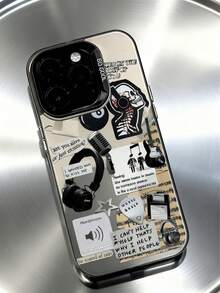 Punk 1pc Rock Music Element Pattern Phone Case, Shockproof Creative Matte Frosted Phone Cover, Holiday Gift For Kids, Compatible With IPhone 7/8/X/XS/XR/11/12/13/14/15/16 Pro Max, A33(5G)/A32(4G)/A52(5G 4G)/S20FE/S21FE/A14(4G 5G)/S23/S23 PLUS/S23 ULTRA/S23 FE/A55 5G/S24/S24 PLUS/S24 ULTRA/A05/A05 - Multicolor - View 5