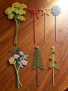 1件装树叶切割模具，新款模切图案，压花模板，适用于DIY手工、剪贴簿等，模板模具，相册装饰纸模切图案，卡片制作 - 銀色 - 查看 8