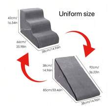 1pc 3-Tier Pet Climbing Ladder, Includes Sofa Step, Bedside Step, Cat Climbing Ladder, Dog Climbing Ladder, Foldable Anti-Slip, Serves Training And Play, Detachable Steps For Easy Cleaning - Multicolor - View 3