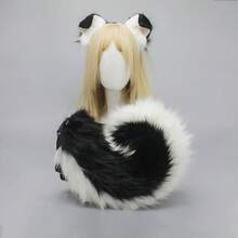 4 tipos de diadema de orejas de perro simuladas hechas a mano para Halloween, cola de perro de peluche flexible para Comic Con, cosplay, accesorios de orejas de animales realistas, máscaras - OREJA 3 - Ver 5