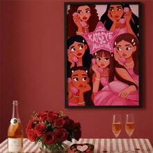 1 Stück KATSEYE Valentine Kunstdruck, 2026 Retro Mädchen Gruppe Poster, Rosa ästhetisches Telefon Wanddekoration, süßes Fangeschenk für Eyekons, Wandkunst, Wanddekoration, moderne minimalistische Stil Poster, Wohnzimmer und Zimmer Dekoration, Badezimmer Dekoration, ideales Geschenk, ohne Rahmen - Verschiedenfarbig - Übersicht 8
