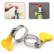 Faucet Clamp: Hand Tightening Clamp, Collar Clamp, Pipe Clamp, Water Pipe Tightening Clamp, Fixing Clip - Yellow - View 3