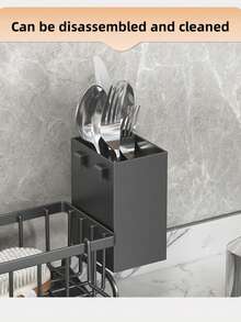 1pc Kitchen Sink Sponge Holder, Self-Draining Sink Organizer Rack With Removable Dish Sponge Storage Box, Plastic Material Soap Dispenser Brush Holder, Kitchen Accessories, Suitable For Bathroom And Kitchen - Multicolor - View 4