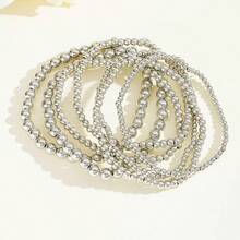 7pcs CCB Beaded Bracelet Set, Vintage Elegant Stretch Single Row Jewelry Accessories - Beaded Bracelet - View 7