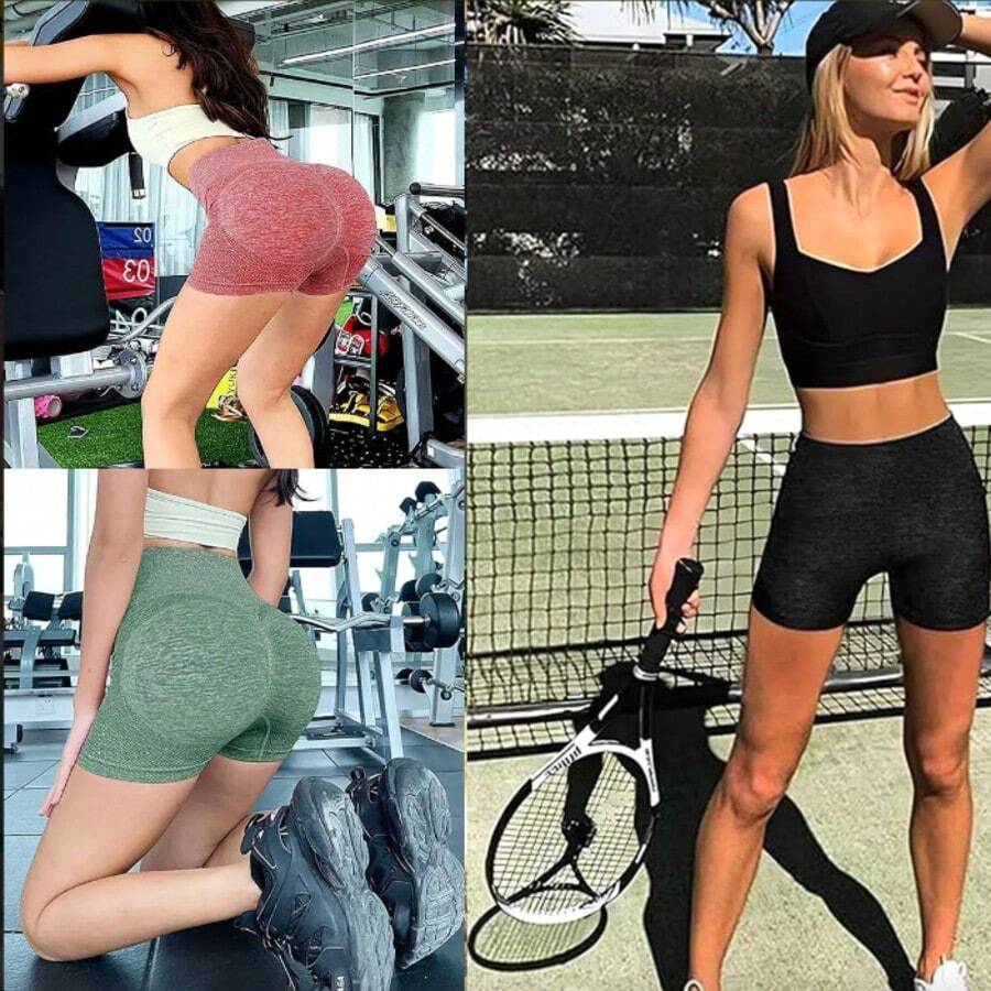 Shorts Fitness Mujer de Licra para Entrenamiento - A - Ver 1