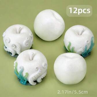 12 piezas de mini manzanas de espuma decorativas, ideales para exhibición, decoración colgante de mochilas, adornos de árbol de Navidad, delicadas y compactas, perfectas para la clase de arte escolar, mini modelo de manzana, adecuado para pintura 3D