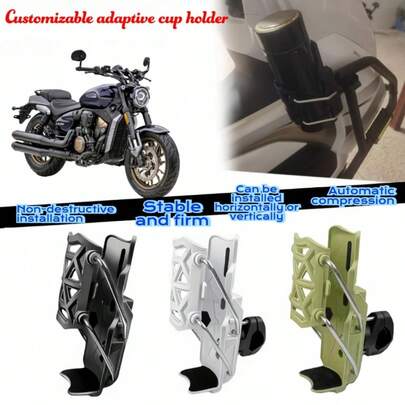 Portabicchiere rotante e pieghevole per motocicli e veicoli elettrici - senza alimentazione richiesta, design portatile, con morsetti di , adatto per biciclette/auto, impugnatura, robusto, realizzato in plastica, perfetto per l''uso all''aperto