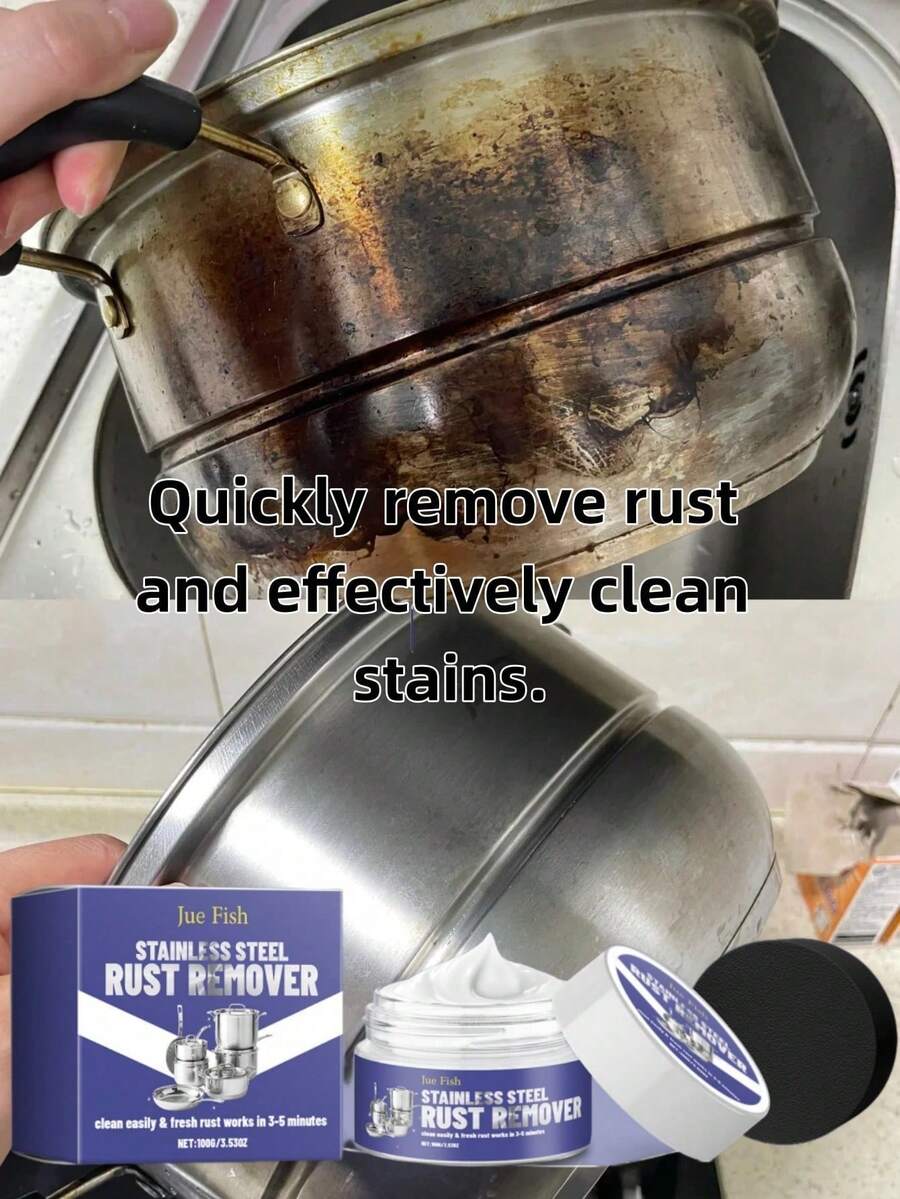 Stainless Steel Rust Remover Gel, Fast-Acting, Suitable For Sinks, Appliances And Tools, Dissolves Rust Stains, Restores Shine, No Scrubbing Required, Professional Grade, For Household And Workshop Use. Stainless Steel Rust Remover, Rust Removal Gel, Sink Rust Remover, Appliance Cleaner, Tool Rust Remover, Restores Shine, No Scrubbing Required, Professional Grade, Workshop Cleaner, Fast-Acting.