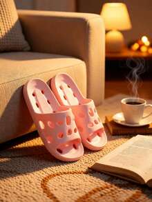 女士家居拖鞋，新款夏季防滑家居凉鞋 - 粉色 - 查看 10
