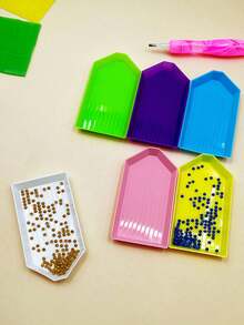 6个装钻石画收纳托盘，水钻托盘，适用于整理珠子和水钻，可用于5D钻石画创作 - 彩色 - 查看 6