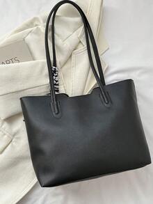 女士时尚多功能手提包，女士手提包，包包，优雅女士手提包，时尚女士手提包，大容量手提包 - 黑色 - 查看 9