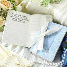 2 Pcs  Wife And Hand Wedding Vow Books With Ribbon Bow Floral Vow Books Notebook Wedding Vows Bride And Groom With 48 Pages 3.94 X 5.91 Inches Bridal Shower Gifts - Black - View 5