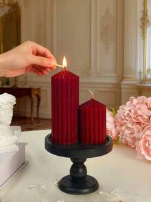 Soy Wax For Making Aromatherapy Candles, Including Sandalwood Scented Shaped Candles, Ramadan Decorative Cylindrical Long Candles, Valentine's Day Home Decoration Candle Set, Multiple Wine Red Candle Sets, Party Candle Center Decoration, Christmas Slim Candles Suitable For Giving Gifts To Women, Close Friends, And Winter Gifts