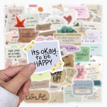 50pcs Inspirational English Phrase Stickers For Scrapbooking, Luggage, Notebook, Water Bottle, Phone Case, DIY