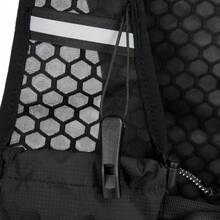 跑步背心、水袋背心、跑步背包、5升容量背包、前置智能手机口袋、男女通用跑步水袋背心、可调节肩带、登山杖固定器 - 黑色 - 查看 8