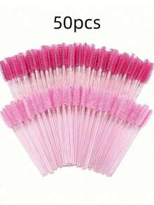 50/100pcs Disposable Eyelash Brushes, Mascara Wands, Makeup Brush Set, Suitable For Eyelash Extensions And Eyebrow Brushes, With Storage Box, Eyebrow Brush, Eyeshadow Brush, Spiral Brush,Giveaways - Multicolor - View 9