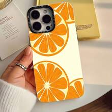 Orange Slice Pattern Phone Case Compatible With  12 Pro  12 Pro Max  13 Pro  13 Pro Max  14 Pro  14 Pro Max  14 Plus  15  15 Pro  15 Pro Max  16 Pro  16 Pro Max  16 Plus  17  17 Pro  17 Pro Max And  17 Air Made Of TPU Material It Ensures Anti-Slip And Drop Protection Featuring A Special Process High-End Appearance And Stylish Design - Moon White - View 2