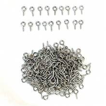 200pcs Assorted 4/5/6mm DIY Sheep Eye/Threaded Screws For DIY Jewelry Making, Suitable For Various Small Accessory Hole Connections - Silver - View 1