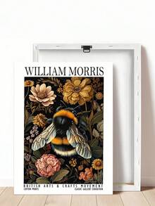 1pc William Morris-Inspired Bee & Floral Canvas Art Print Modern Retro Poster, Animal Theme Wall Decor For Living Room, Bedroom, Home Office - Botanical Nature Insect Wall Art, Festival Gifts, Office Decor, Kitchen Decor, Wall Arts, Wall Decor, Home Decor, Room Decor, Canvas Wall Art, Posters, Wall Art With Frame, Optional Frame - Multicolor - View 9