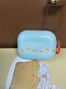 Ocean Minimalist Early Spring Blue Tie-Dye Goldfish Print  4 Bluetooth Earphone Case, Compatible With  Pro 2/3 Soft Protective Cover Compatible With Apple  2nd Generation