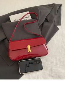 Underarm Bag, Baguette Bag, Handbag, Shoulder Bag, Versatile Design - Red - View 7