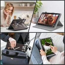 - Funda universal para tablet de 11 pulgadas, funda para tablet de 11.5 pulgadas, funda protectora portátil de piel sintética, con 4 anillos fijos, para todo tipo de tabletas,37000078 - Rojo y blanco - Ver 5