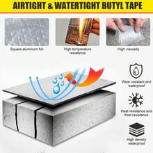 3 metros/5m/10m Cinta selladora impermeable de butilo, cinta de aluminio mejorada, de gran resistencia, adecuada para reparación de autocaravanas, toldos, ventanas, vidrio y reparación de fugas en techos de goma EPDM, barcos y sellado de tuberías, cinta de aluminio impermeable de goma, resistente al calor y al frío, sellado perfecto para fugas - Multicolor - Ver 3
