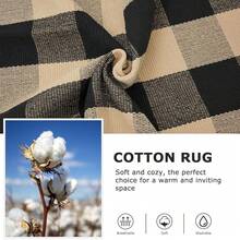 IOHOUZE Buffalo Plaid Checkered Rug 3x5 Ft Front Door Mats, Washable Area Rugs For Front Porch, Welcome Mats Indoor Outdoor, Entryway Rug For Entryway, Home Entrance, Tan Black,One-Size,TanandBlack3x5Rectangular - TanandBlack3x5Rectangular - View 7
