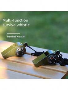 5pcs/3pcs/1pc Outdoor Sports Emergency Whistle, 3-In-1 Emergency Whistle, Multi-Functional Survival Whistle With Compass And Thermometer, Loud Floating Whistle With Lanyard, Suitable For Boating, Swimming, Kayaking, Water Survival, Hiking, Camping, Outdoor Activities, Loud Safety Whistle With Lanyard, Perfect For Camping, Hiking, Outdoor Adventure, Referee And Cheerleading, Loud Sound, Survival Whistle, Military Green - Multicolor - View 7