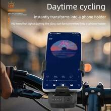 Đèn pha xe đạp 3 trong 1 sạc điện tích hợp còi và giá đỡ điện thoại, đèn an toàn xe đạp đa chức năng, lý tưởng cho việc đi xe ban đêm, phù hợp cho cả nam và nữ. - Nhiều màu - Xem 10