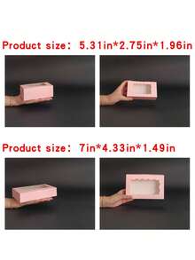 10 cutii de cadou pătrate cu fereastră transparentă, cutii de ambalare albe și maro, container pentru cutii cadou de calitate superioară pentru magazin, potrivite pentru nuntă, petrecere, decor petrecere de naștere, împachetare nuntă domnișoarelor de onoare - Roz - Vizualizare 5