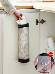 1pc Home Grocery Bag Holder Wall Mount Plastic Bag Holder Dispenser Hanging Storage Trash Garbage Bag Kitchen Garbage Organizer - Nhiều màu - Xem 1