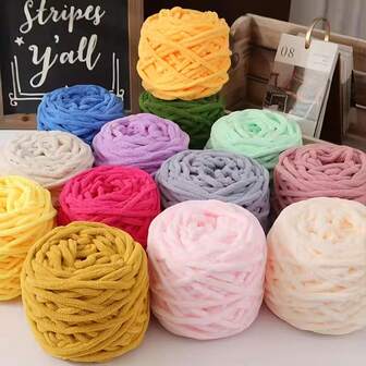 1 Roll 100g Thick Chenille Yarn, Velvet Texture, Comfortable & Soft, Polyester Material, Fluffy Thick Yarn, Vibrant Colors, Suitable For Knitting And Crocheting, Easy To Use, Can Be Used To Make Sweaters, Hats, Scarves, Blankets, Ideal For Handicrafts And DIY Projects.