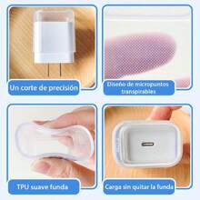 funda Protector cable USB C cargador para Samsung Wire Saver Case para Samsung Galaxy S24/S23/S22/A55/A15/Flip 6/5/4/ Type-C Charger (Transparente, para Cargador 25W),36986191 - Multicolor - Ver 2