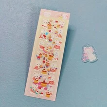 1pc Cute Rabbit Series Stickers, Rainbow Rabbit & Metallic Glitter, Suitable For K-Pop Fandom, Diary Decoration, And Daily Use - Multicolor - View 17