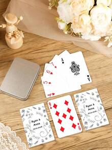 54pcs Customized Wedding Poker Guest Message Cards, Personalized Floral Decorative Border Wedding Blessing Cards, Multi-Color Bridal Shower Souvenir Cards, Suitable For Wedding Guest Book, Bridal Shower Events, Wedding Reception Decoration - Multicolor - View 9