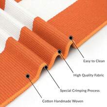 IOHOUZE Fall Door Mat 27.5inch X 43inch Orange White Striped Area Rug Washable Front Porch Rug Striped Door Mat Outside Entrance Entryway Doormat For Fall, Halloween, Than1ks 1giving Porch Decor,One-Size,OrangeWhiteStripe24inchx38inchRectangular - 橙白條紋 24吋x38吋長方形 - 查看 8