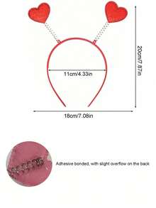 2 st. paljett-hjärtformat hårband, alla hjärtans dag-moderikt hårband, rött och rosa paljett-huvudbonad med cupidhuvuden, hårband med alla hjärtans dag-accessoarer för festtillbehör, romantiska håraccessoarer alla hjärtans dag, frierier, födelsedagar och nyårsfiranden, fest-/födelsedagsaccessoarer - Multifärgad - Visa 10