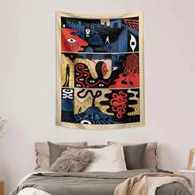 1pc Cosmic Vision Printed Tapestry, Polyester Tapestry, Wall Decor For Living Room, Bedroom, Office, Home Decor, Party Decor, Rectangular Printed Kitchen Wall Hanging Cloth With Drape, Comes With 3 Wall Nails And 2 Clips - Multicolor - View 2