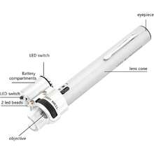 Microscopio Mini 100X, Microscopio de Mano con Luz LED Incorporada y Enfoque Ajustable,36981578 - Multicolor - Ver 2