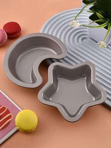 1/2pcs Ramadan Crescent & Star Shaped Stainless Steel Baking Mold, Non-Stick Ramadan Themed Bread Baking Tray, Suitable For Making Mousse And Cakes - Multicolor - View 11